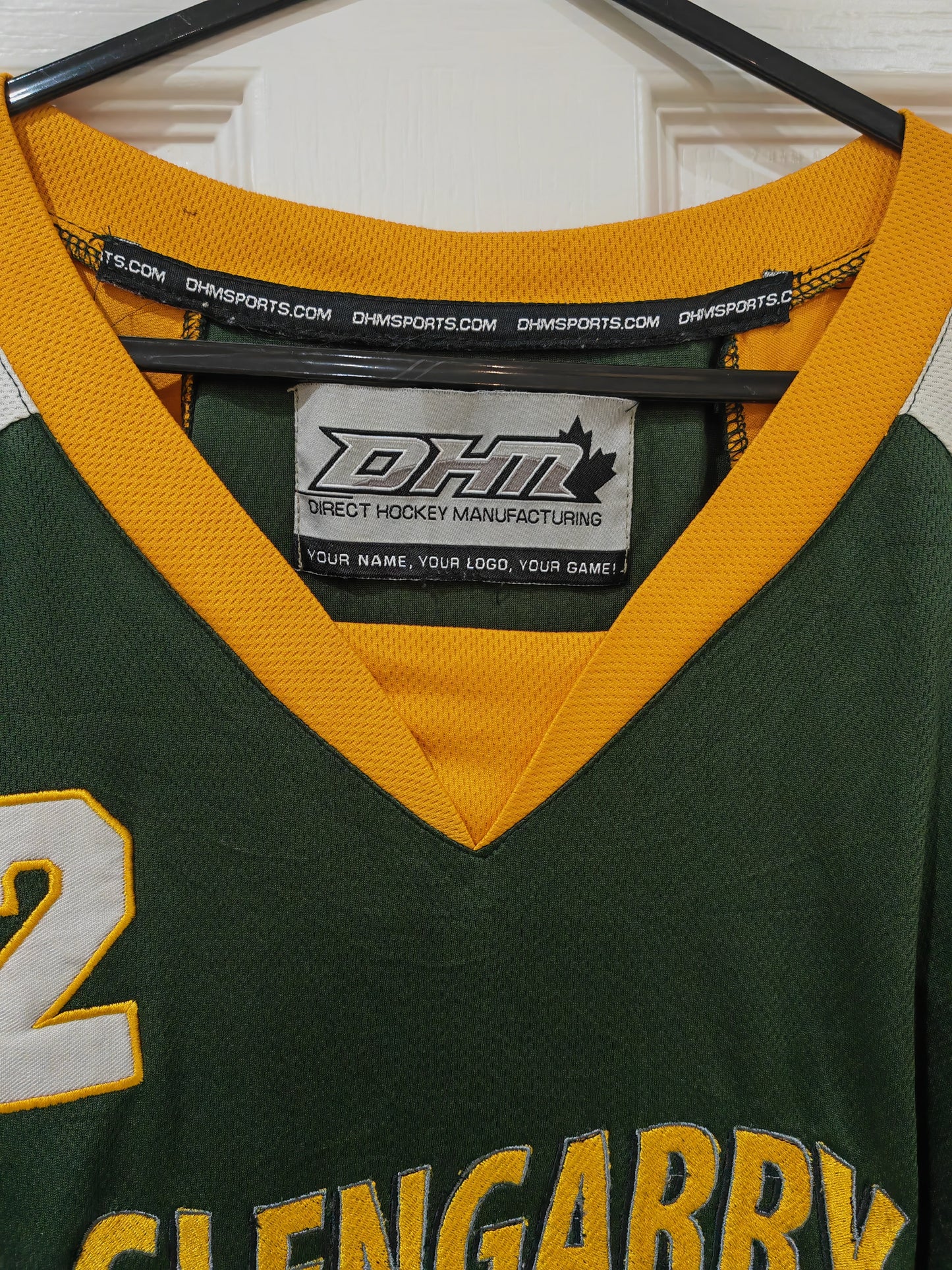 DHM Glengarry Highlanders Jr Girls League Ice Hockey Jersey, #2, Green, L/XL