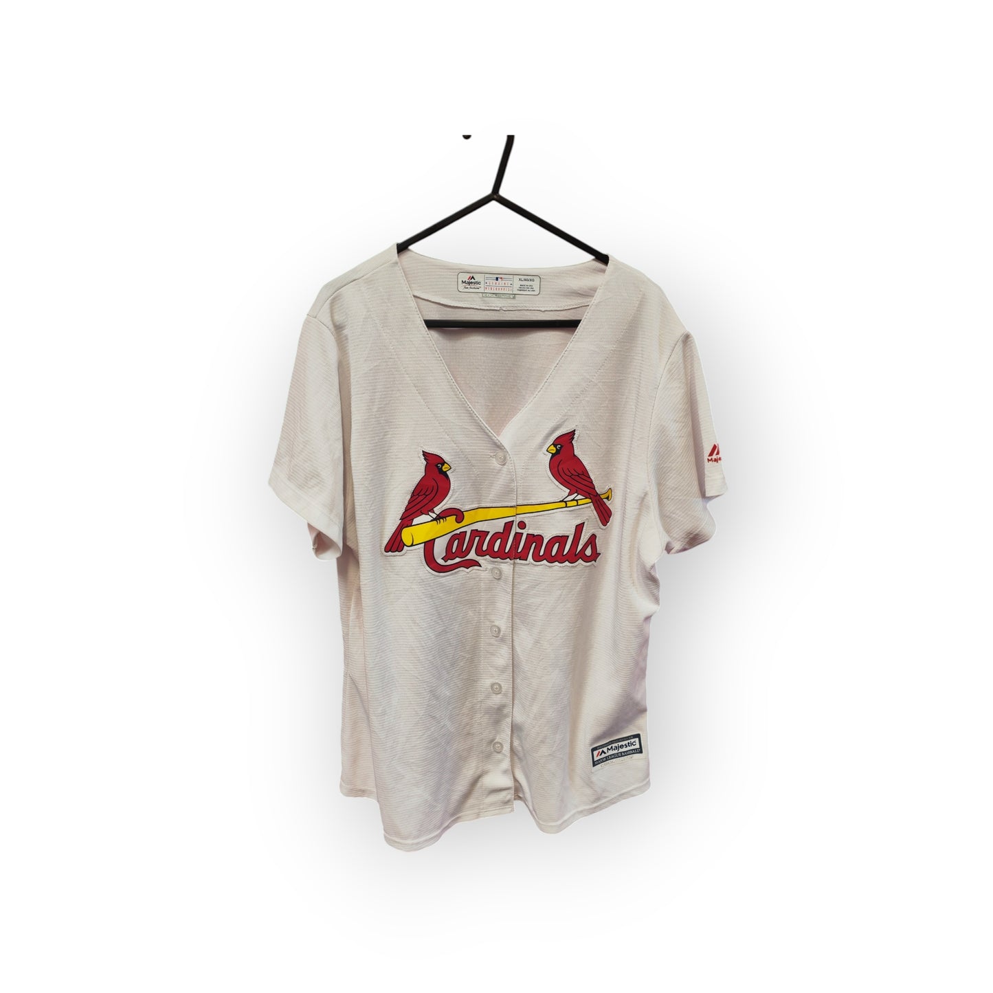 Women's Majestic St Louis Cardinals MLB Baseball Jersey, White, Size XL