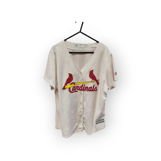 Women's Majestic St Louis Cardinals MLB Baseball Jersey, White, Size XL