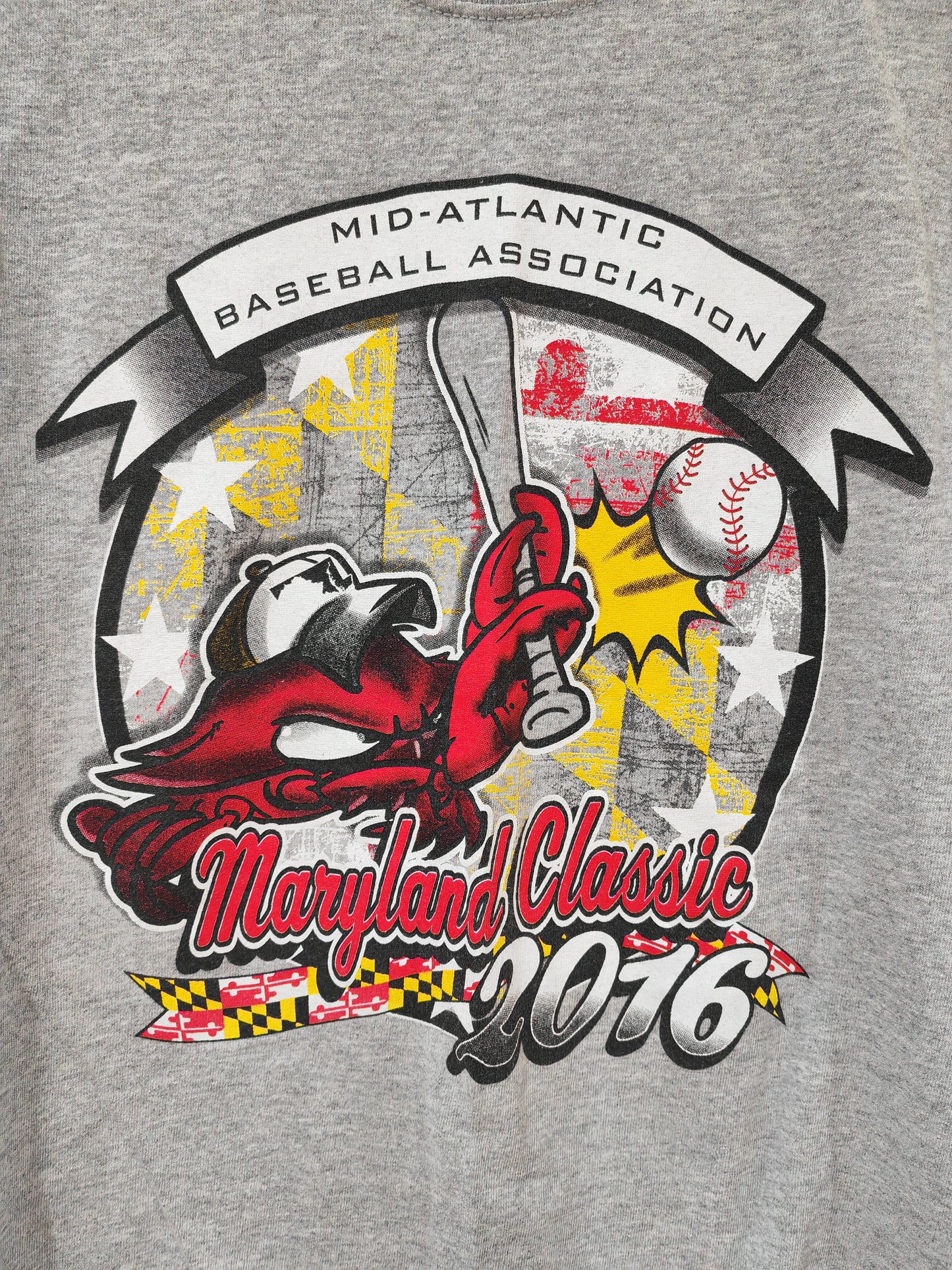 Gildan MABA 2010 Maryland Baseball Classic T Shirt, Grey, Size Small