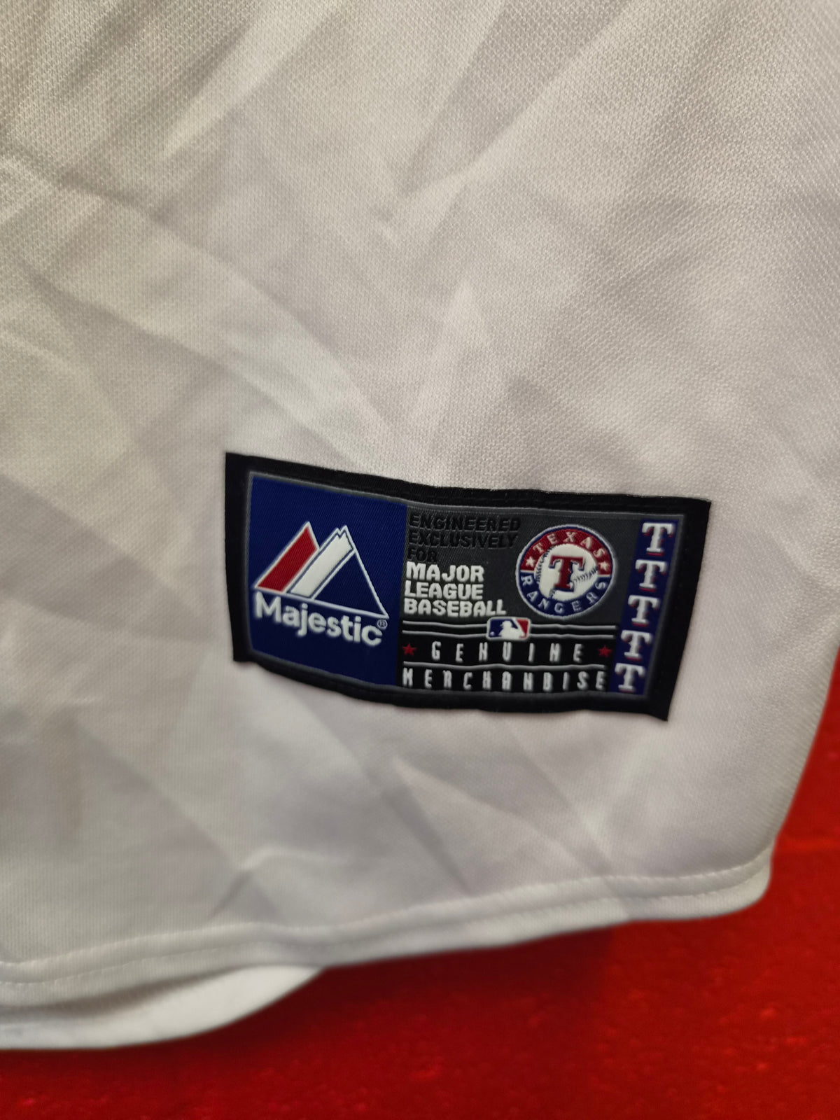 Majestic Texas Rangers MLB Baseball Jersey, #2 Martin, White, Size S