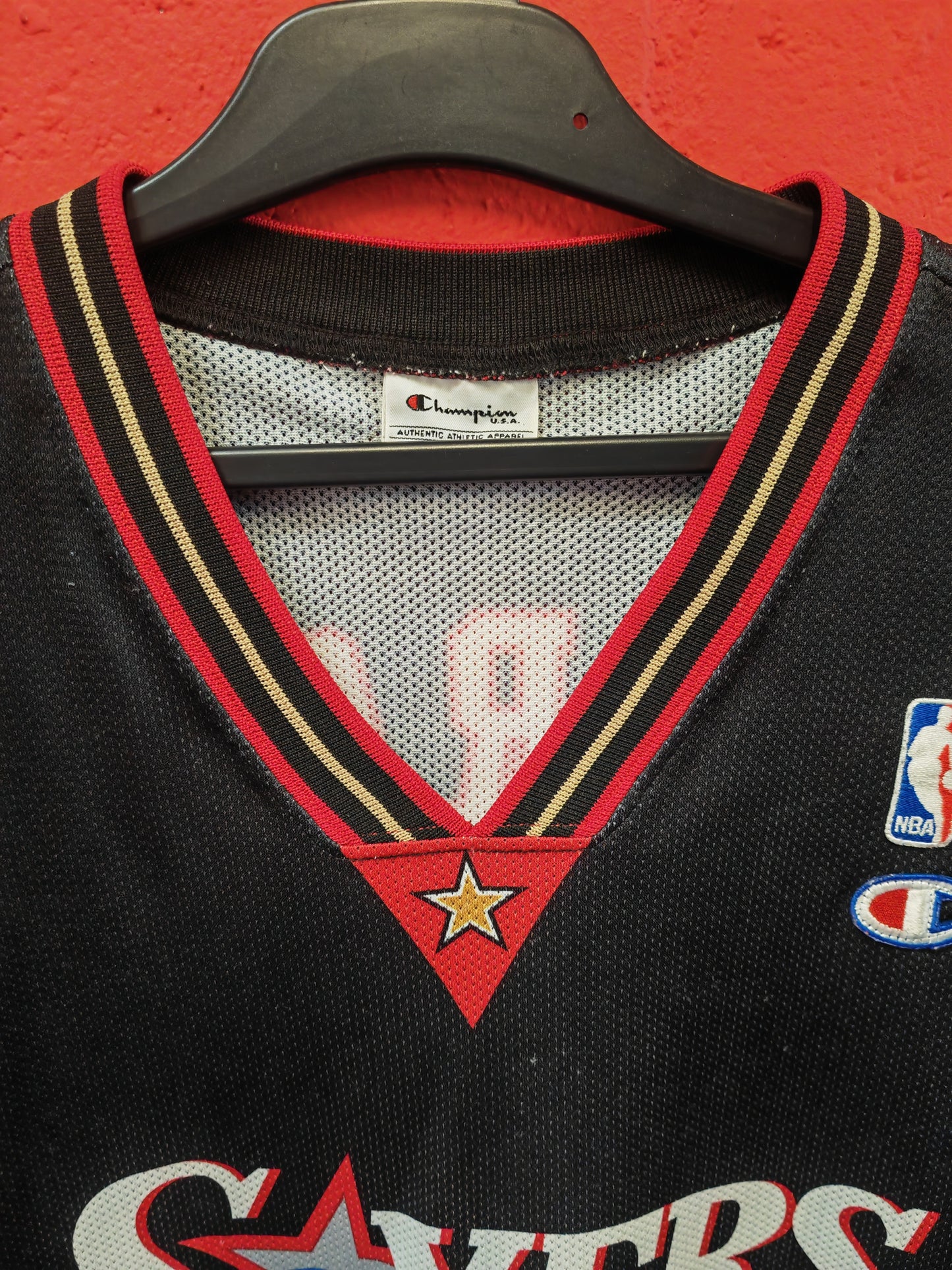 Champion Philadelphia 76ers NBA Jersey, #3 Iverson, Black, Size Medium