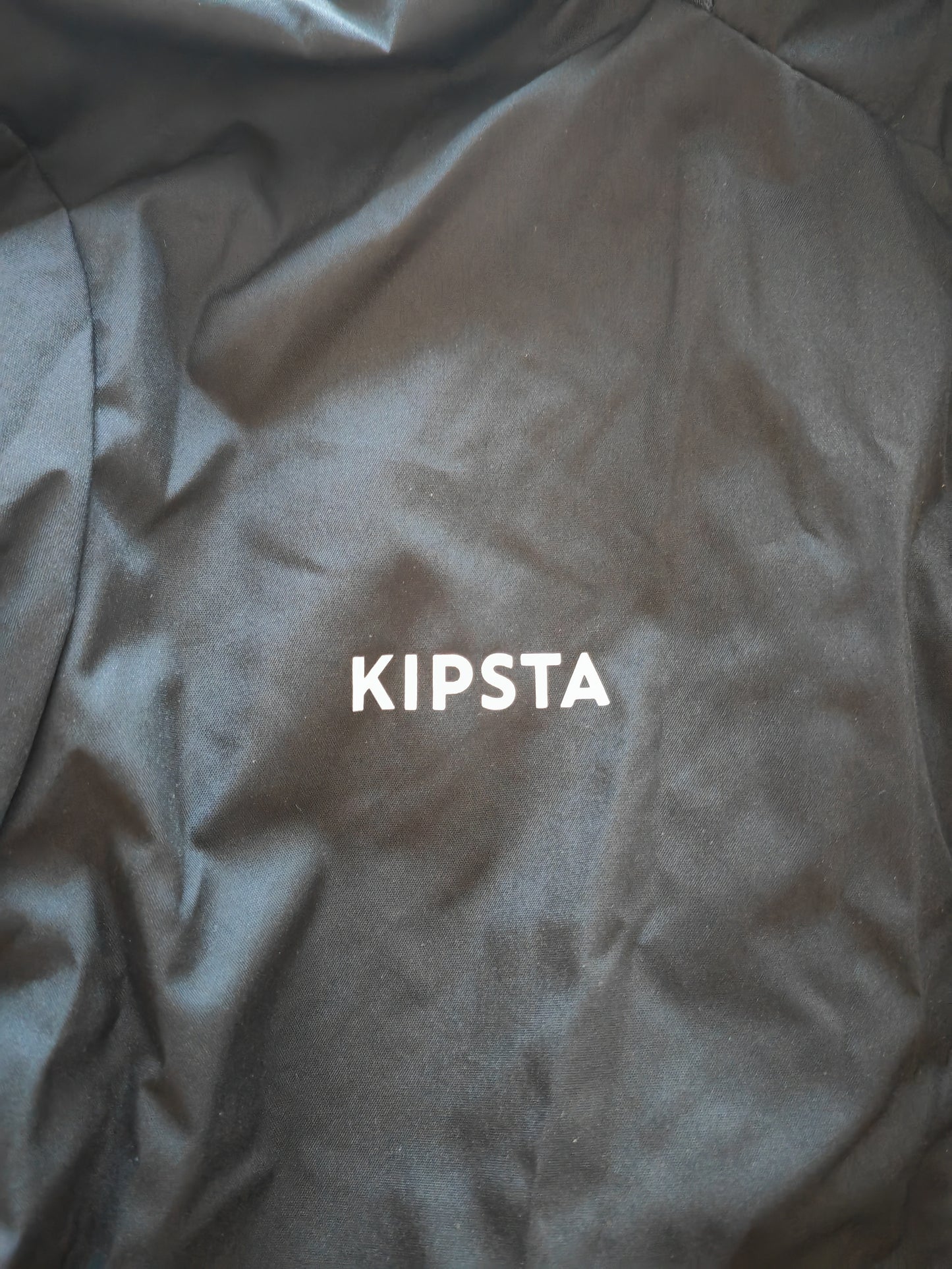 Youth Kipsta Full Zip Hooded Rain Coat, Black, Size 5-6 Years