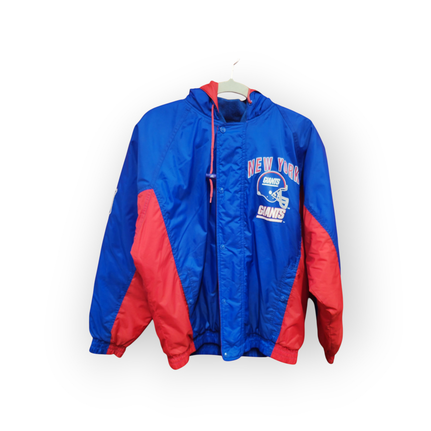 Apex Pro Line New York Giants NFL Full Zip, Hooded Jacket, Blue/Red, Size Medium