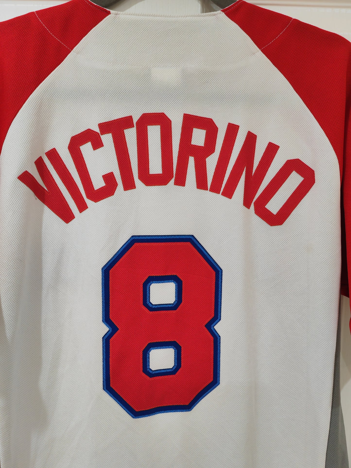 MLB Philadelphia Phillies Baseball Jersey, #8 Vinctorino, White/Red, Size Medium