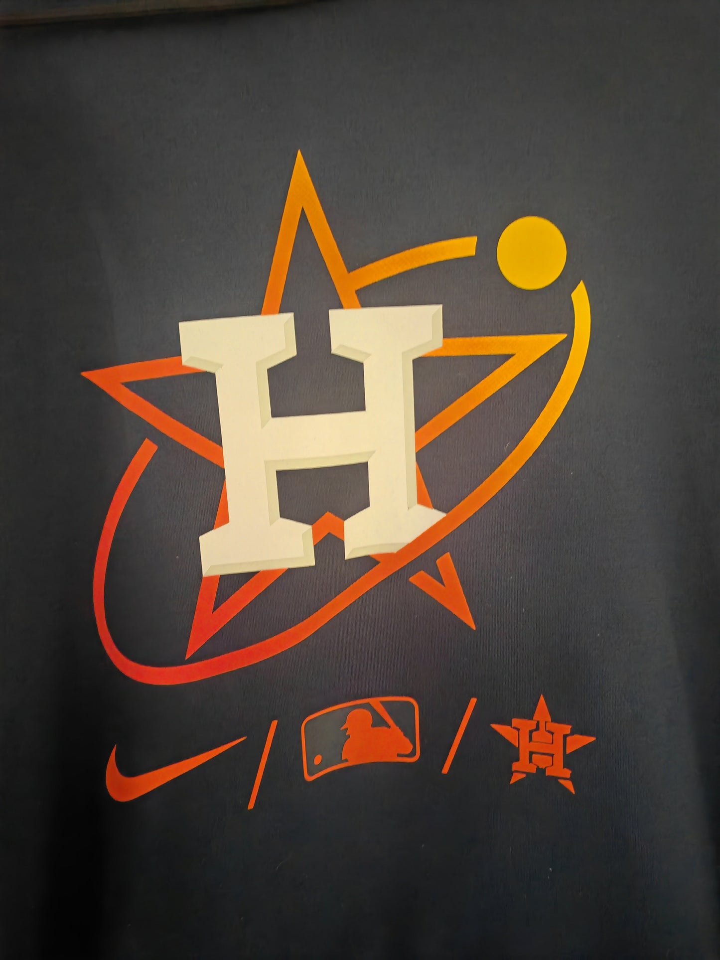 Nike Therma Fit Houston Astros MLB Pullover Hoodie, Navy/Black, Size Medium