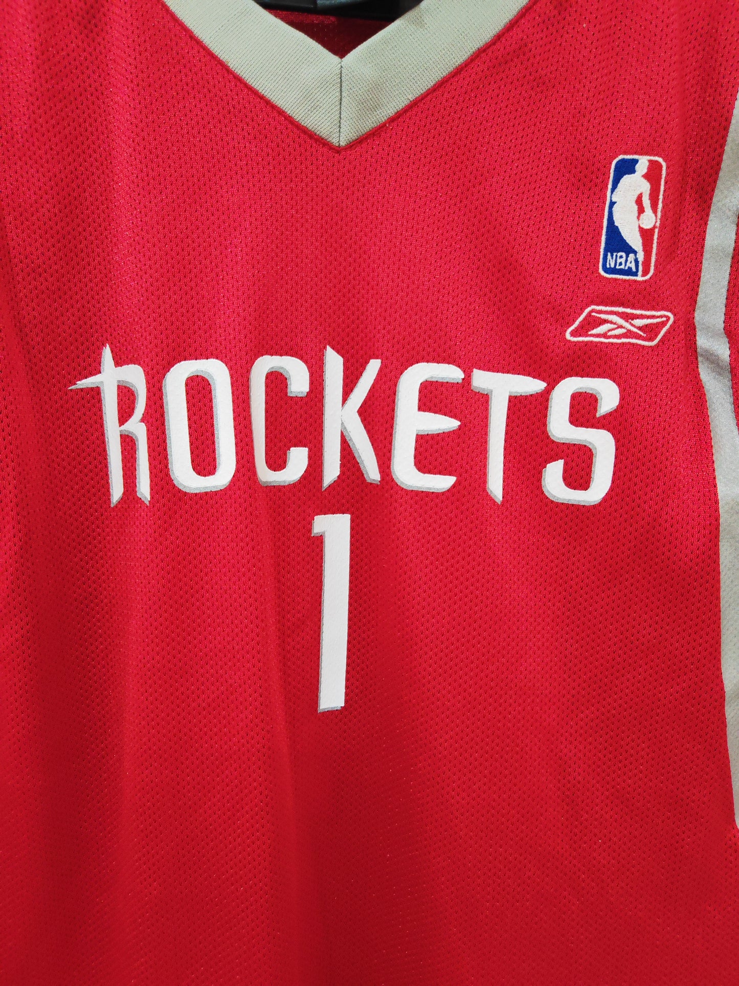 Youth Reebok Houston Rockets NBA Jersey, #1 McGrady, Red, Size YXL