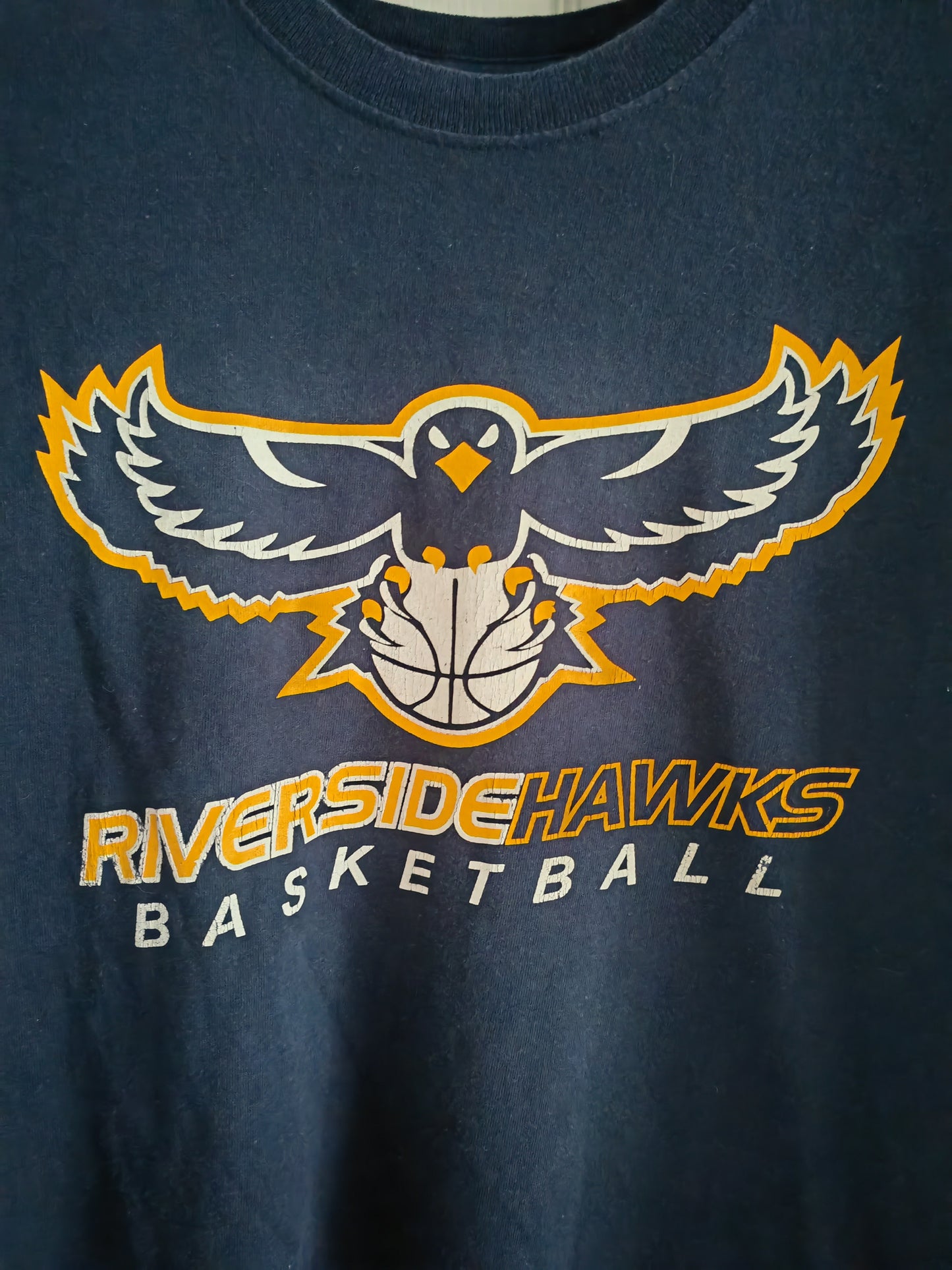Unbranded (No Label) Riverside Hawks Basketball T Shirt, Navy, Size Small