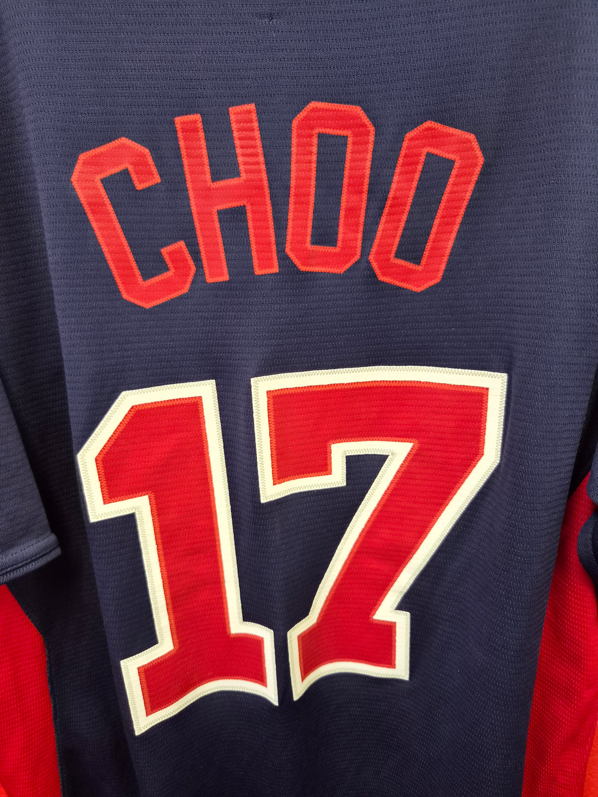 Majestic Cleveland Indians/Guardians MLB Baseball Jersey, #17 Choo, Navy, Size Large