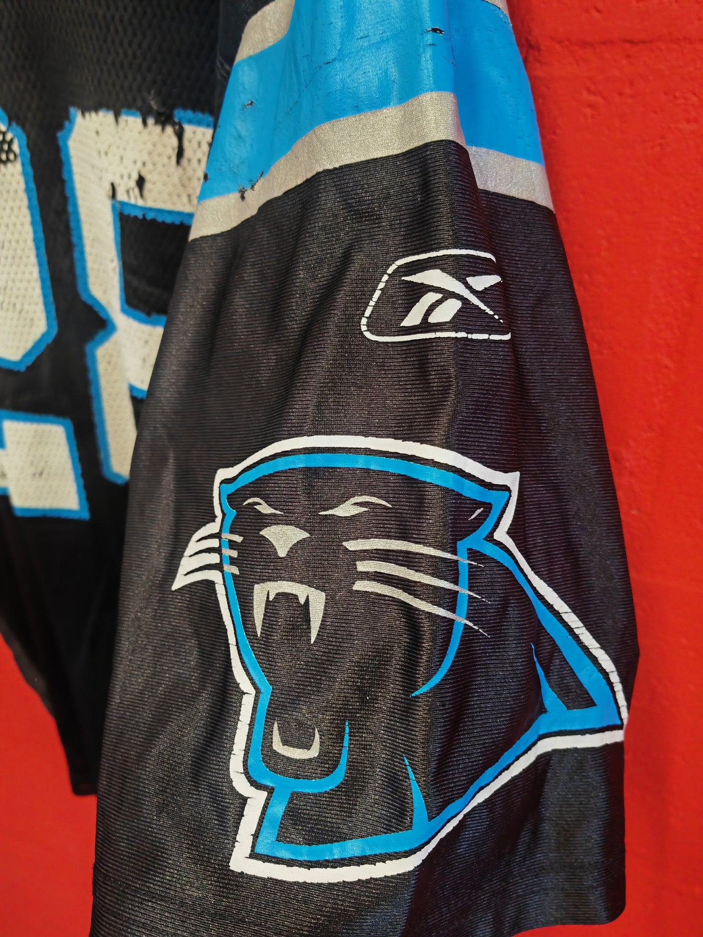 Reebok Carolina Panthers NFL Jersey, #28 Stewart, Black, Size Large
