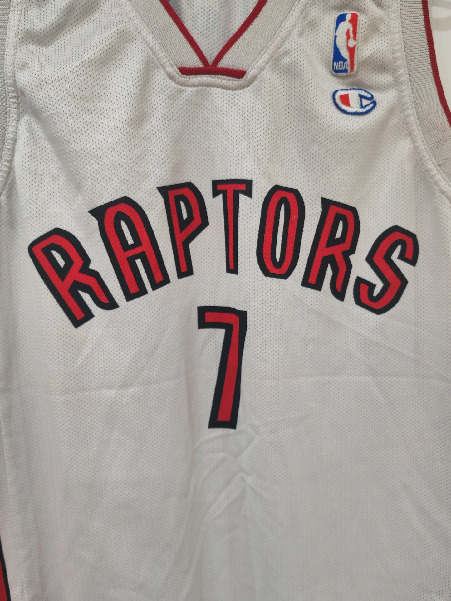 Champion Toronto Raptors NBA Jersey, #7 Bargnani, White, Size Large