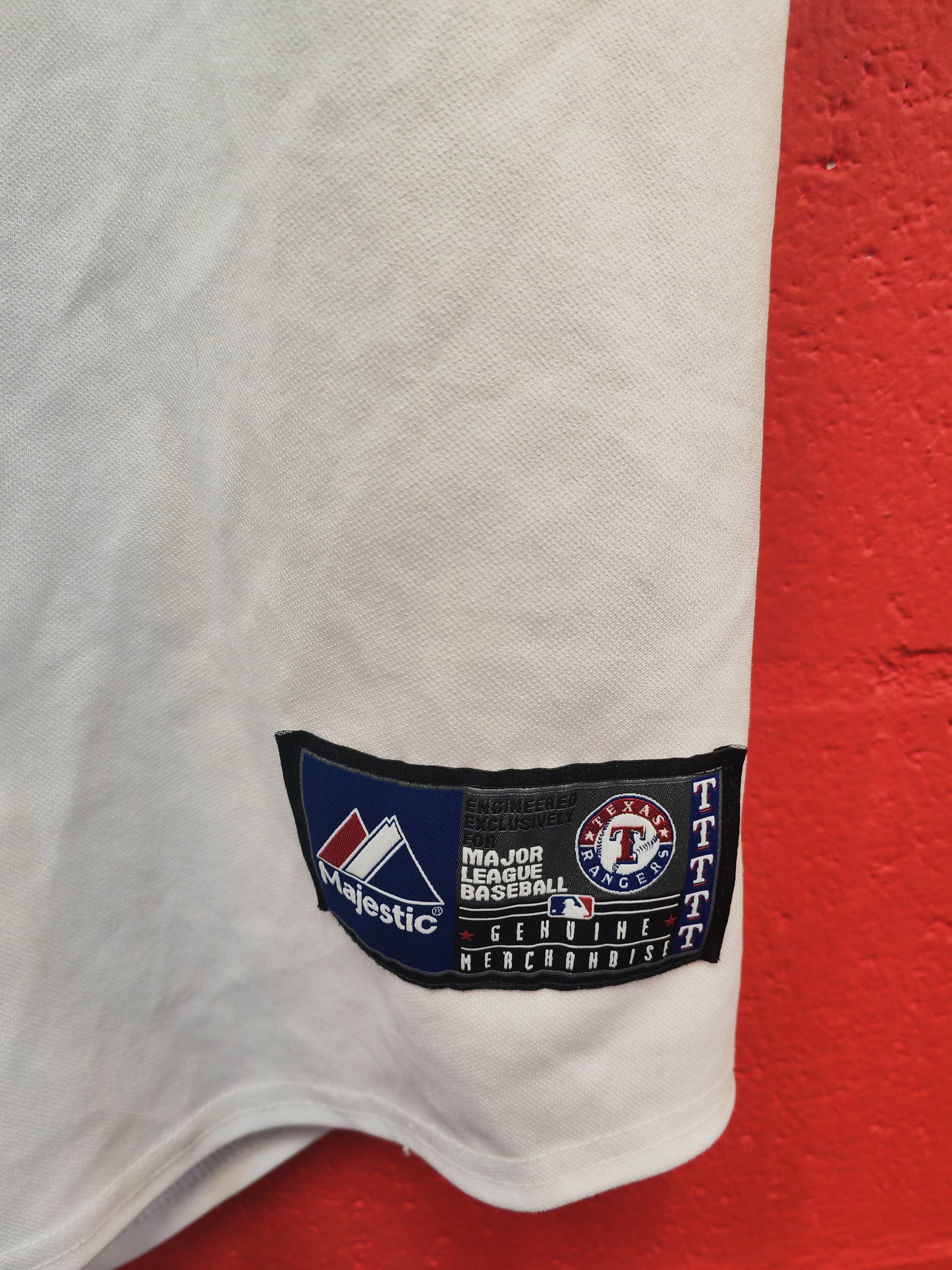 Majestic Texas Rangers MLB Baseball Jersey, White, Size XL