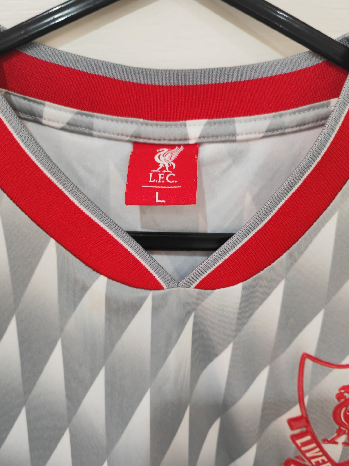 L.F.C Liverpool Short Sleeve Official Remake Away Shirt, Grey, Size Large