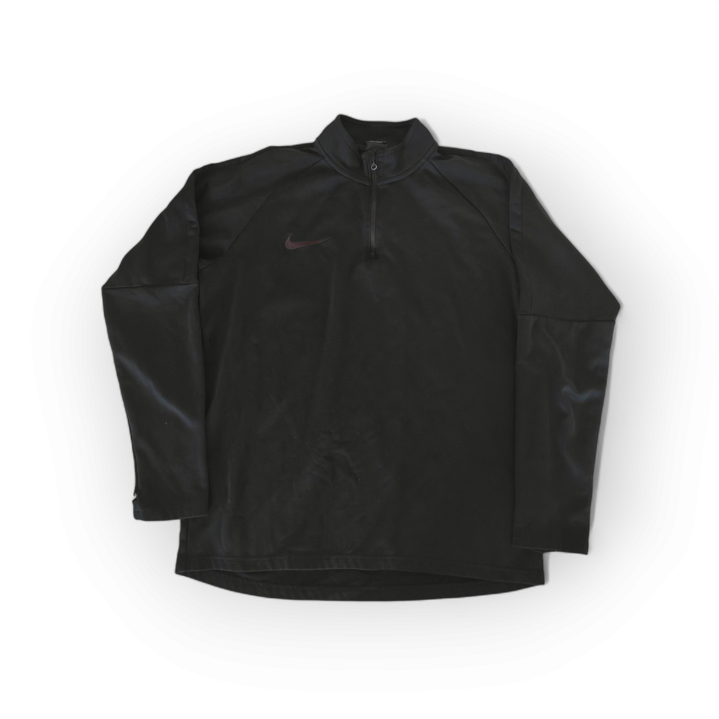 Nike Dri-Fit Quarter Zip Sweatshirt, Black, Size Medium
