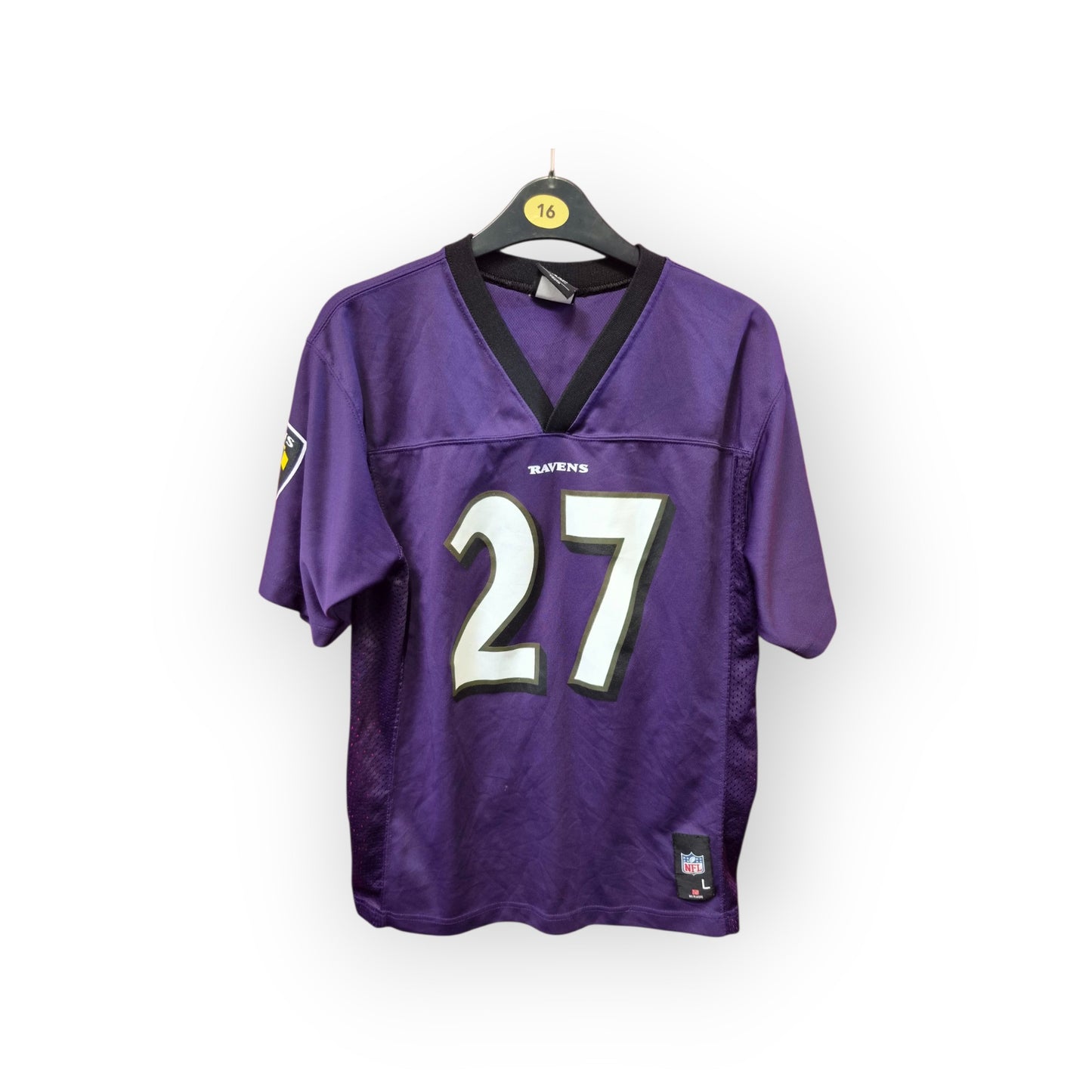 Youth NFL Baltimore Ravens Jersey, #27 Rice, Purple, Size YL