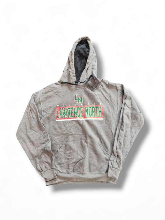 Fruit Of The Loom, Lawrence North Wildcats Pullover Hoodie, Grey, Size Medium