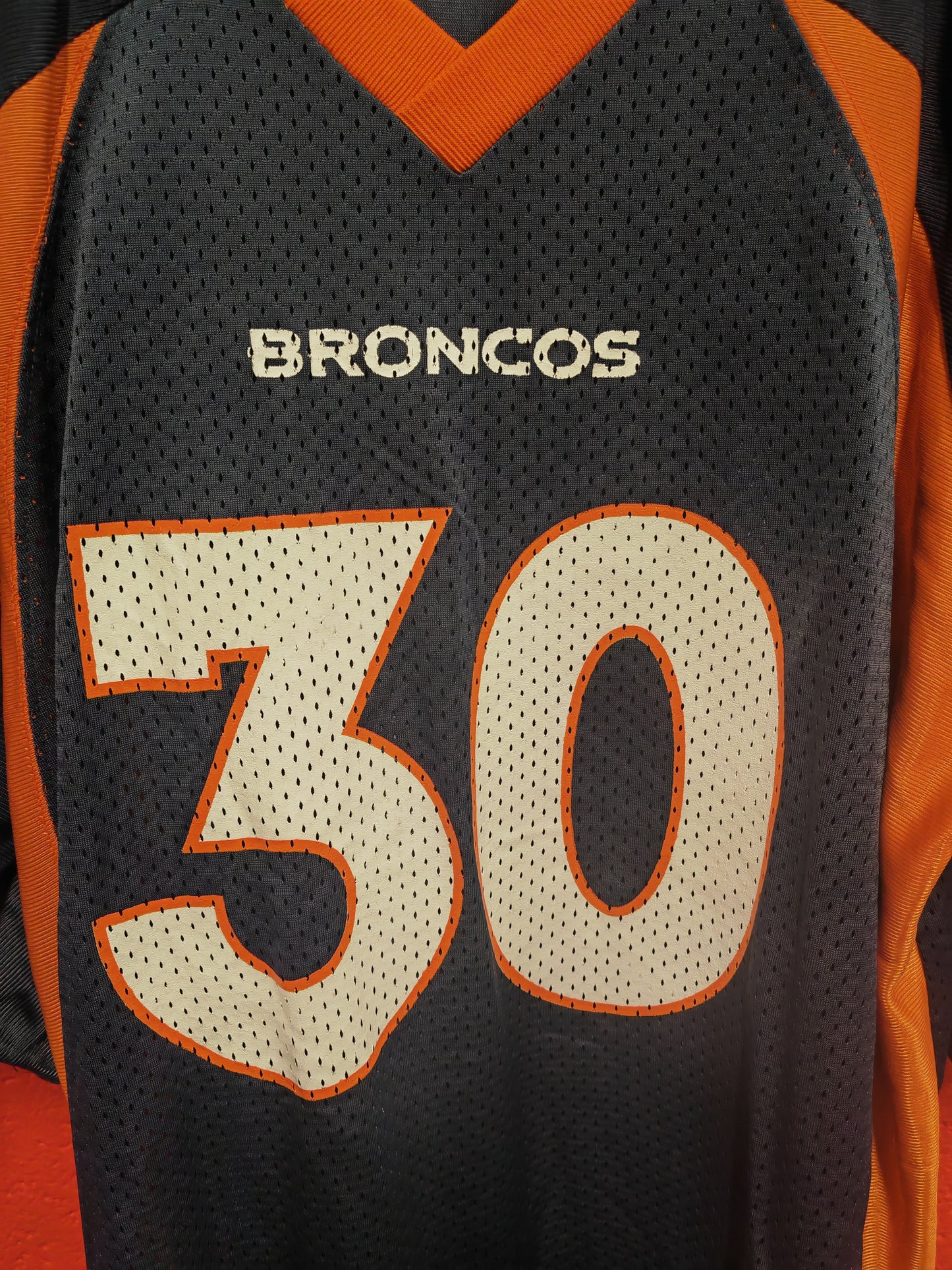 Starter Denver Broncos NFL Jersey, #30 Davis, Navy/Orange, Size Medium