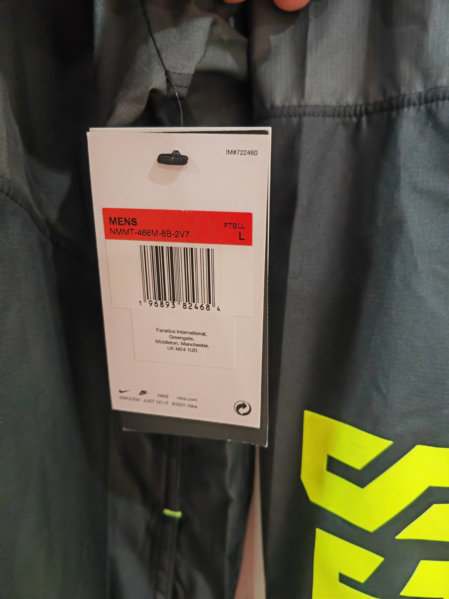 Nike Tampa Bay Buccaneers NFL Volt Half Zip Jacket, Black, Size Large