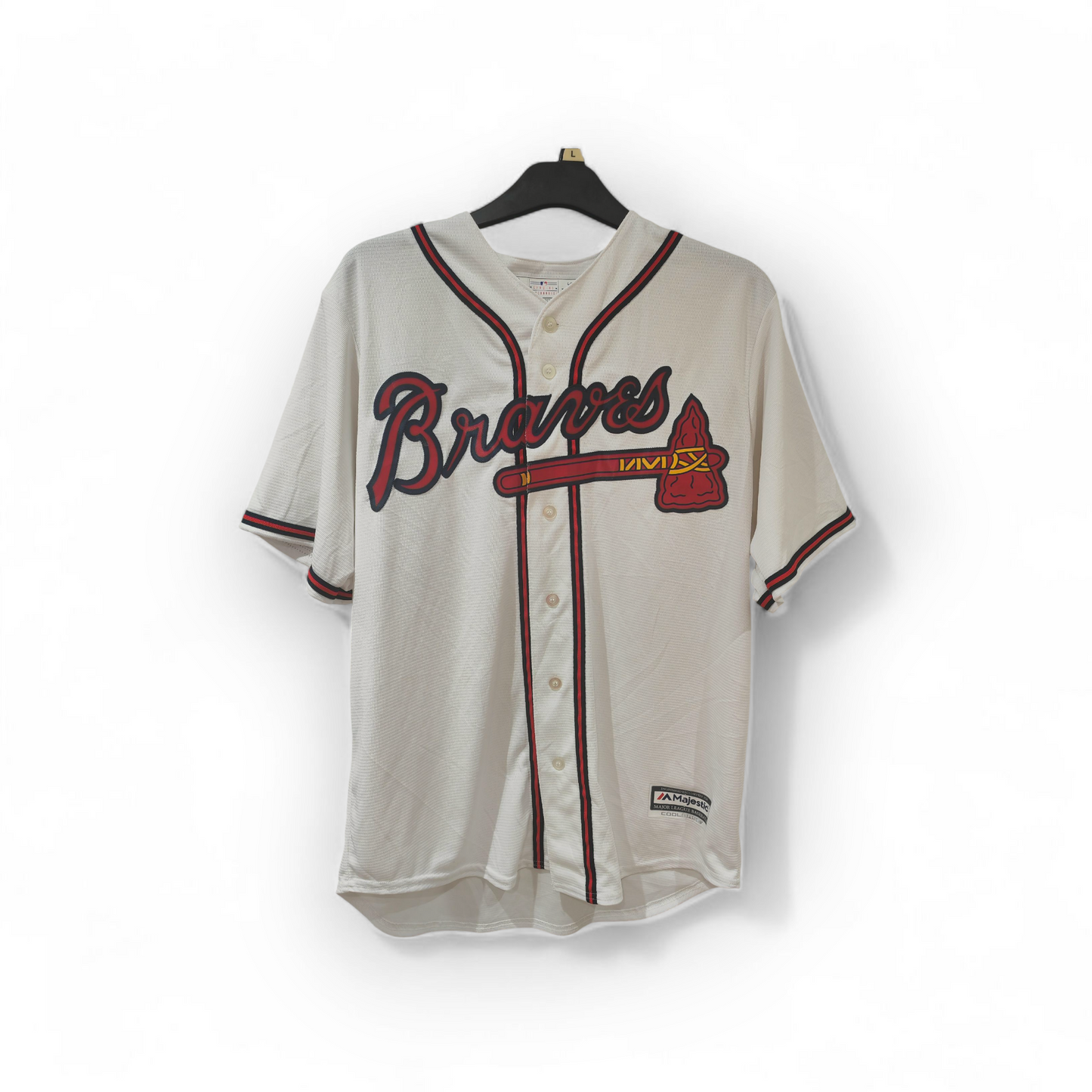 Majestic Atlanta Braves MLB Baseball Jersey, #5 Freeman, White, Size Large
