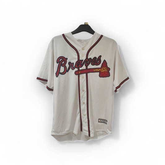 Majestic Atlanta Braves MLB Baseball Jersey, #5 Freeman, White, Size Large