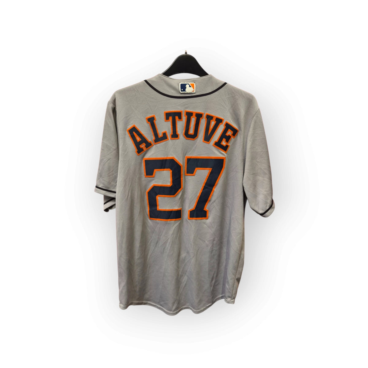 Majestic Houston Astros MLB Baseball Jersey, #27 Altuve, Grey, Size Medium