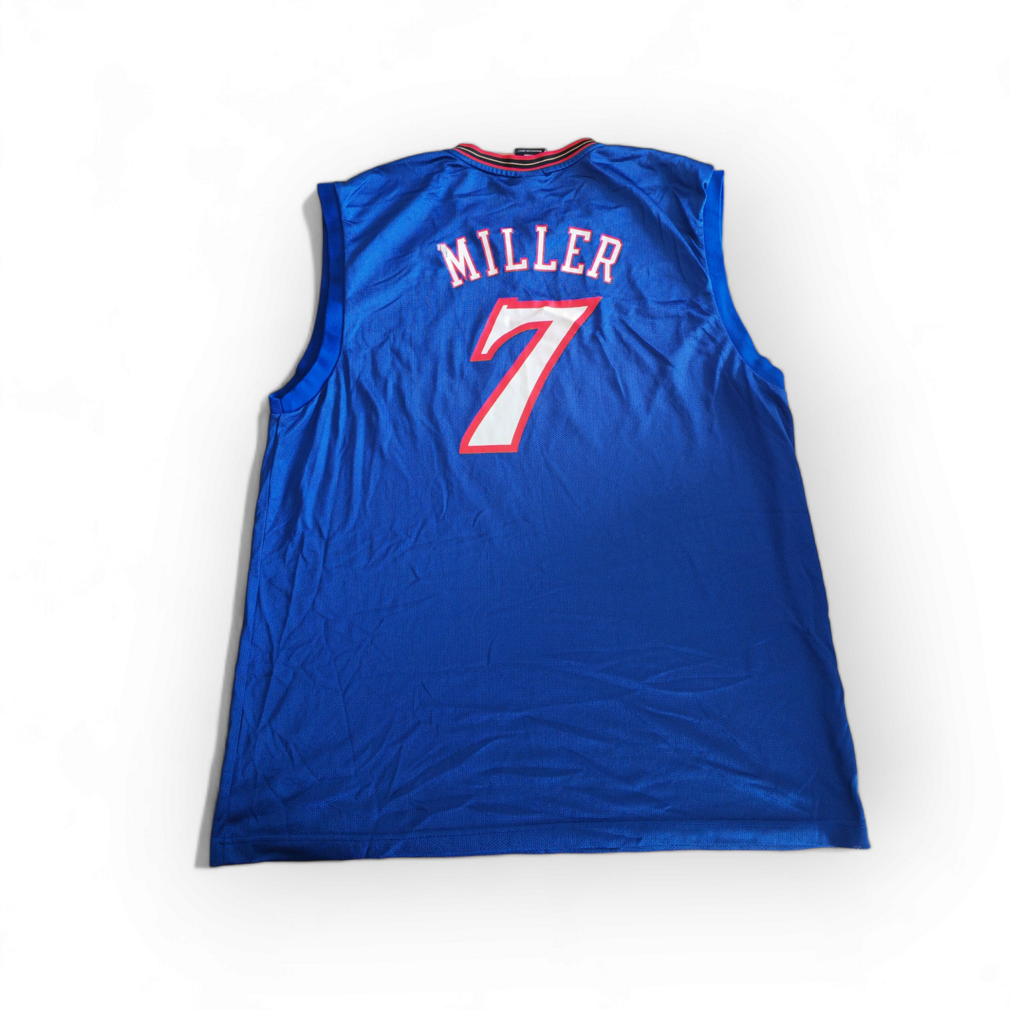 Reebok Philadelphia 76ers NBA Jersey, #7 Miller, Blue, Size XL
