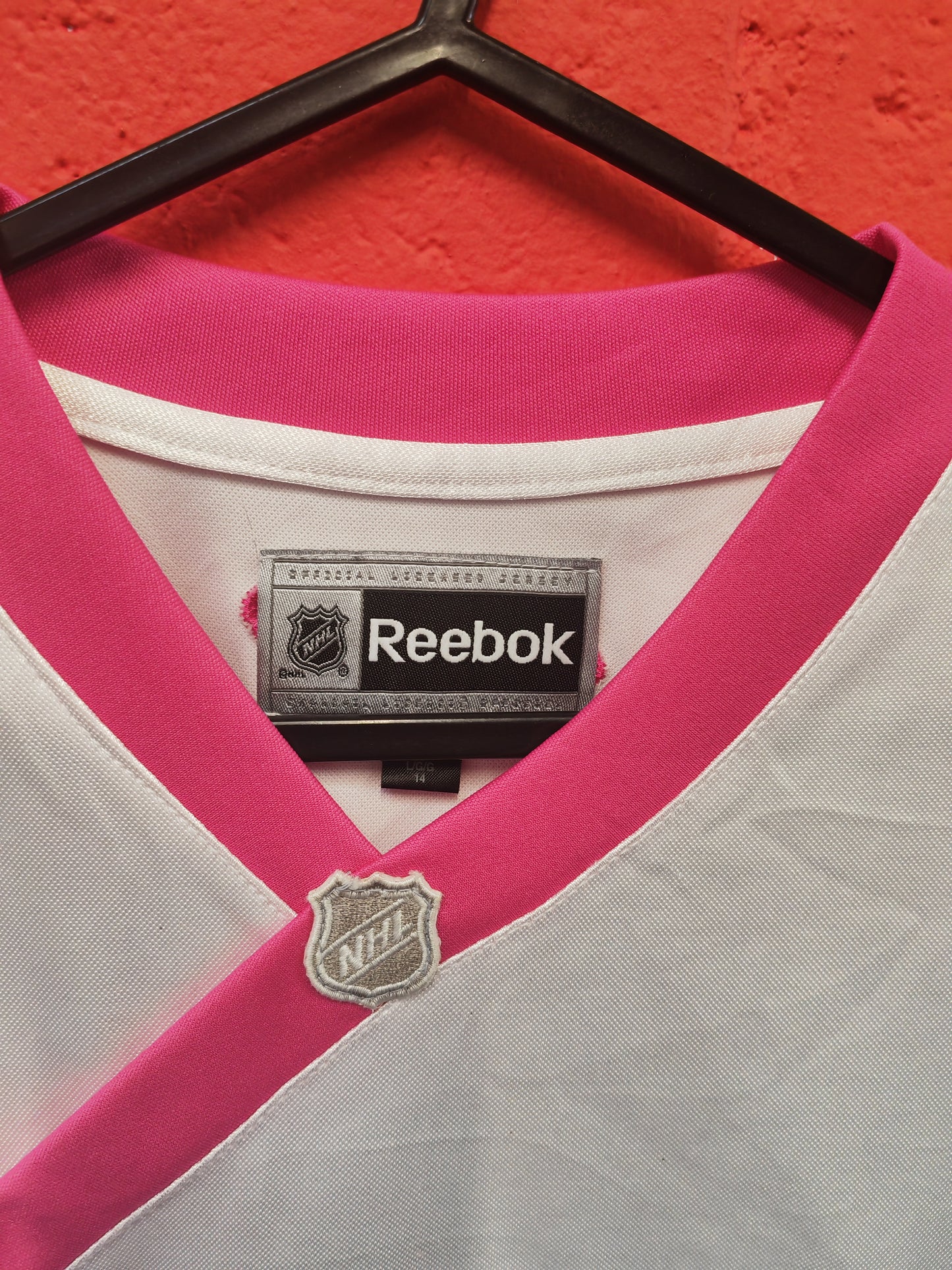 Youth Girls Reebok Montreal Canadiens NHL Jersey, White/Pink, Size YL 14