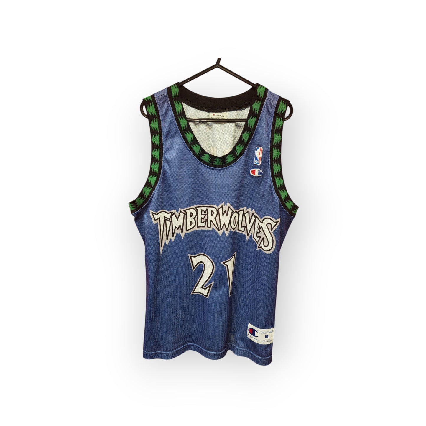 Champion Minnesota Timberwolves NBA Jersey, #21 Garnett, Blue, Size Medium