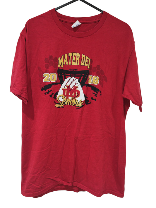 Port & Company Mater Dei Wildcats 2018 Seniors T Shirt, Red, Size Medium