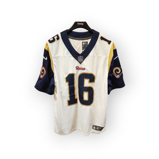 Nike Los Angeles Rams NFL Vapor Jersey, #16 Goff, White, Size Large