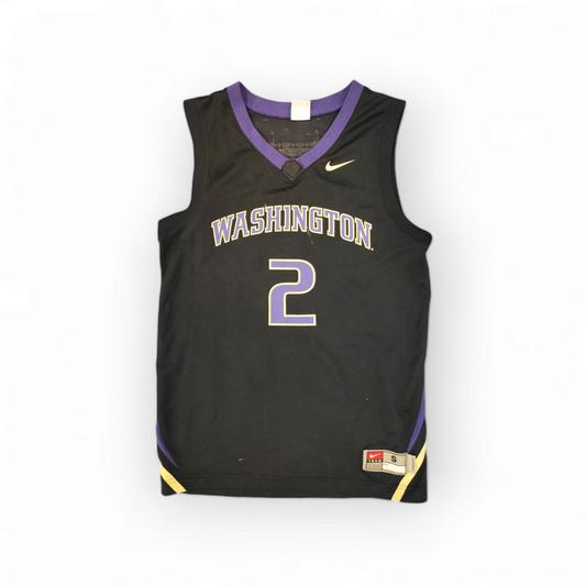 Nike Washington Huskies NCAA Basketball Jersey, #2, Black, Size Small