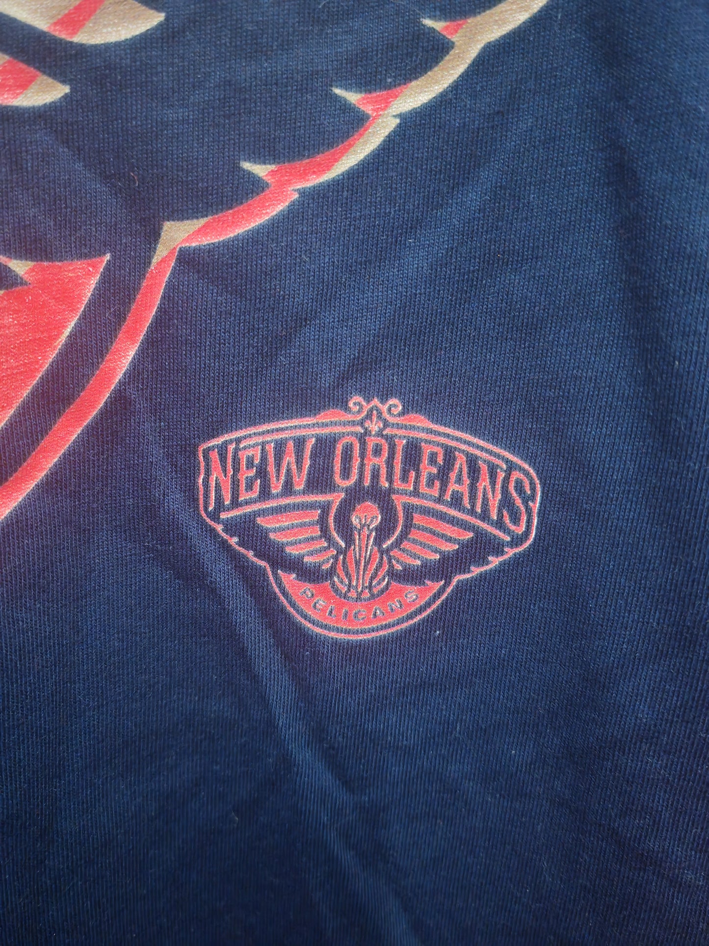 NBA New Orleans Pelicans Long Sleeve T Shirt, Navy Blue, Size Medium