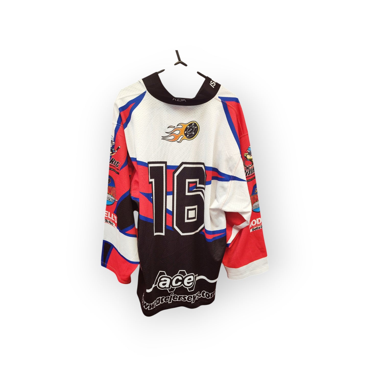 Ace Jerseys Smithtown Bulls Roller Hockey Jersey, White/Red, Size Medium