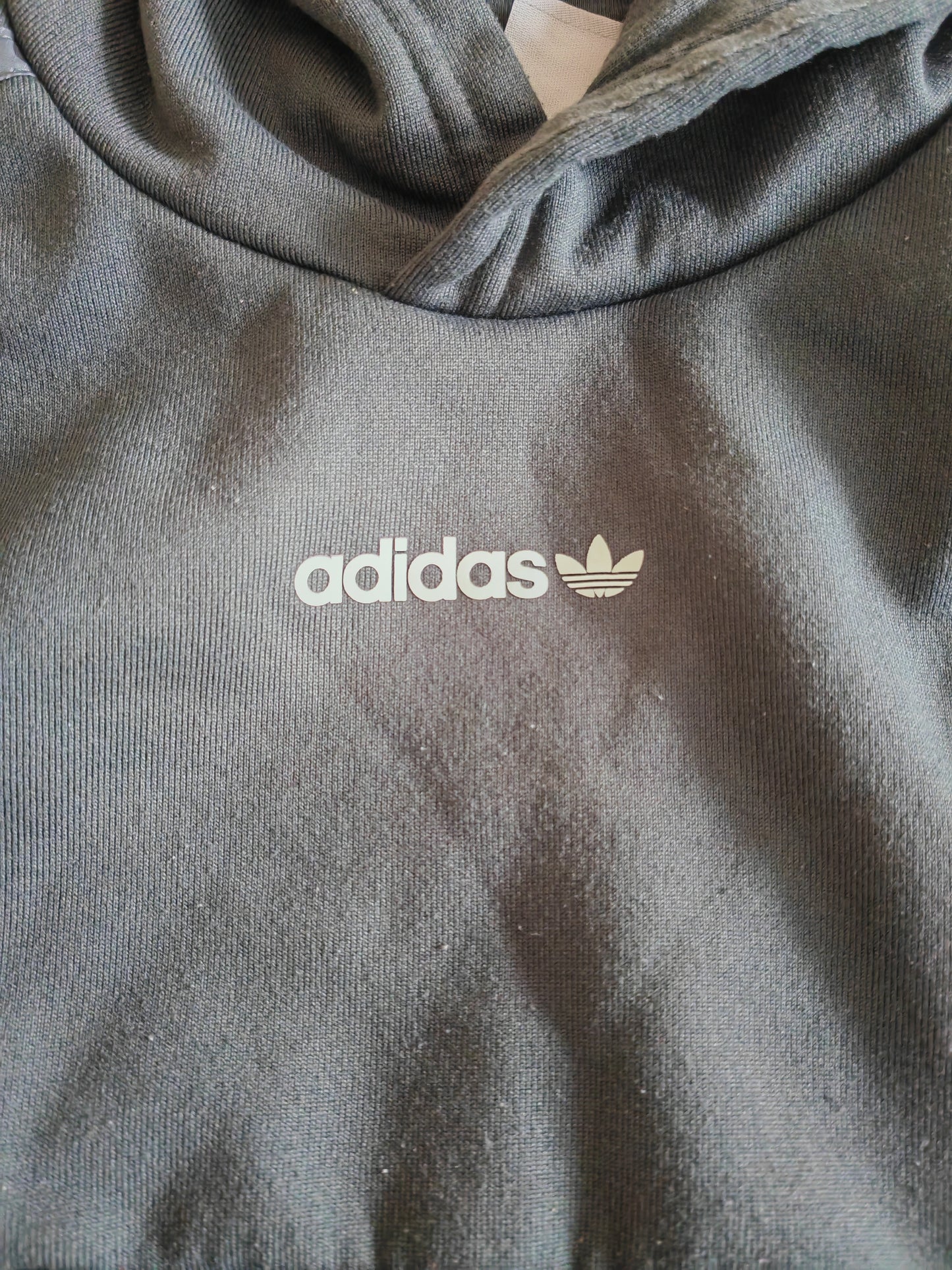 Youth Adidas Pullover Hoodie, Grey/Black, Size 6-7 Years