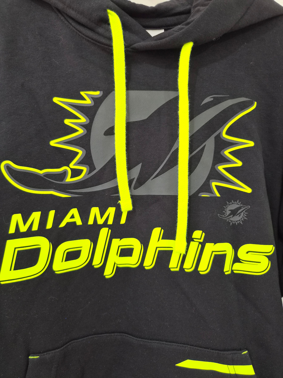 Nike Miami Dolphins NFL Volt Pullover Hoodie, Black/Yellow, Size Small