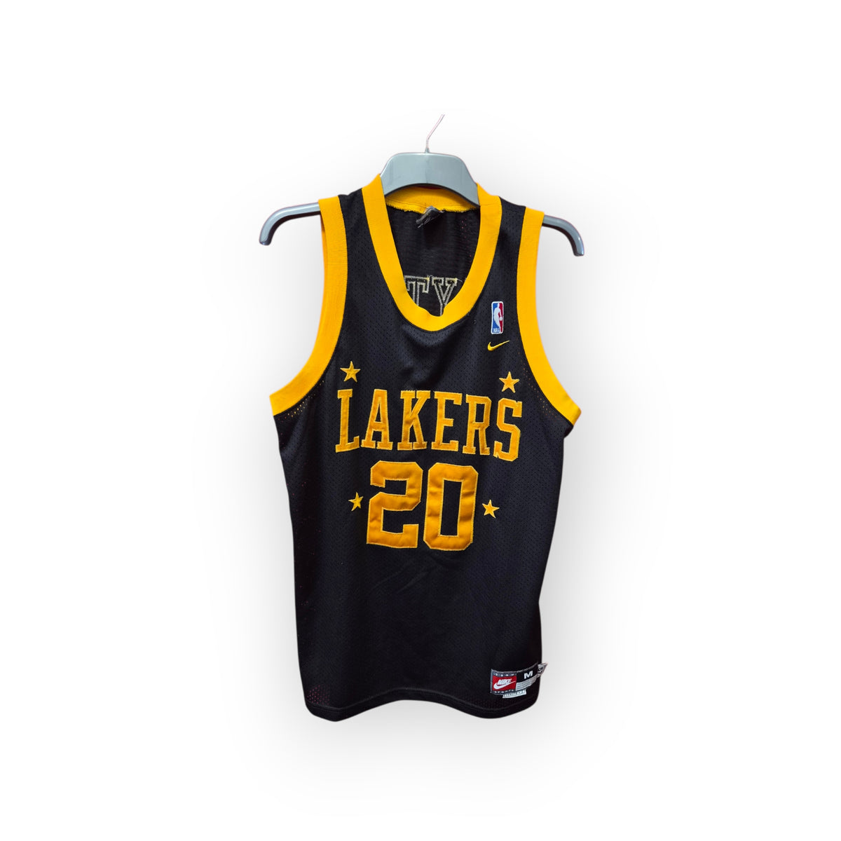 Nike Los Angeles Lakers NBA 'Rewind' Jersey, #20 Payton, Black, Size Medium +2 Length