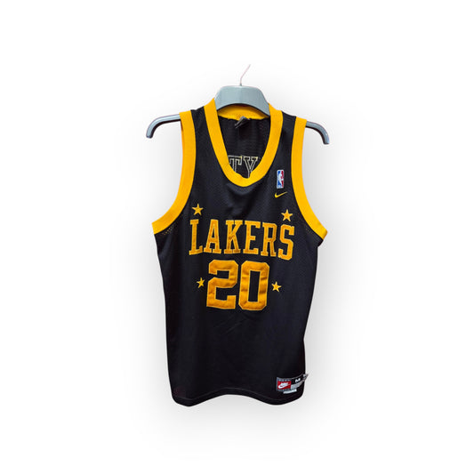 Nike Los Angeles Lakers NBA 'Rewind' Jersey, #20 Payton, Black, Size Medium +2 Length