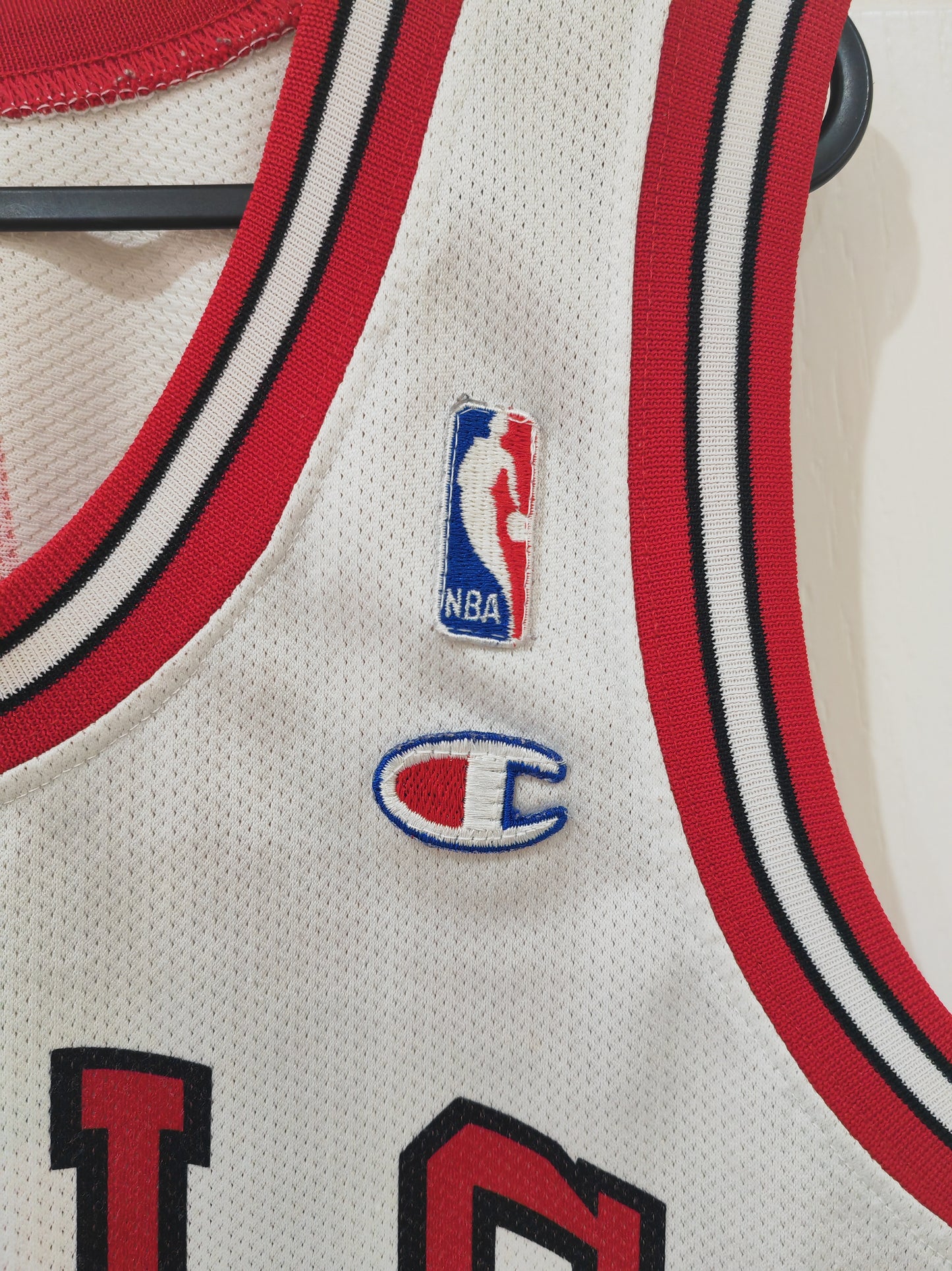 Champion Chicago Bulls NBA Jersey, #91 Rodman, White, Size Small