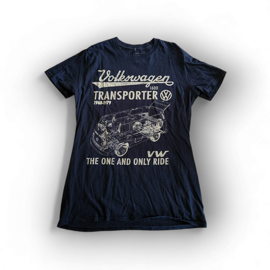 Volkswagen Transporter Shirt Sleeve T Shirt, Blue, Size Medium