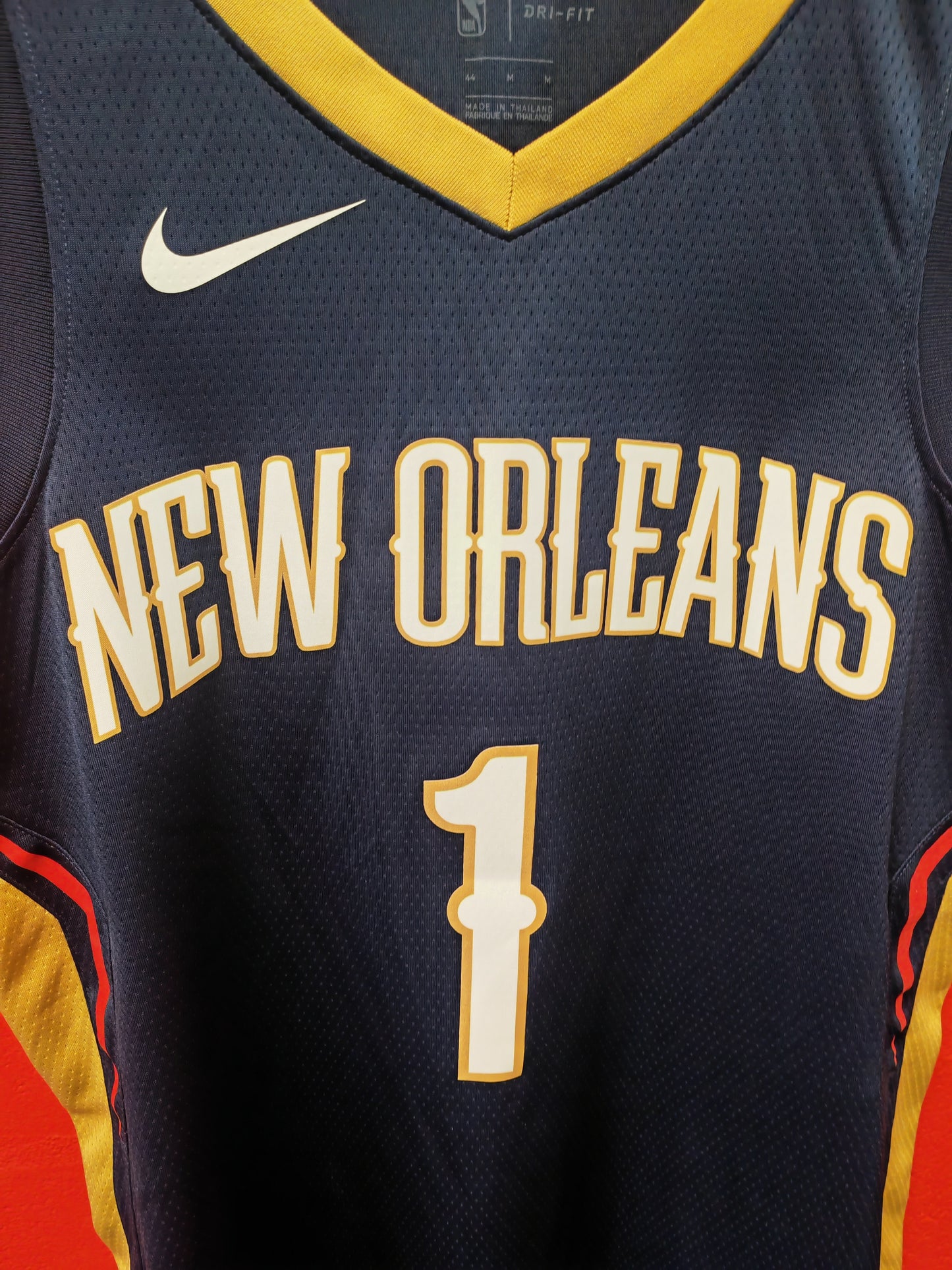 Nike New Orleans Pelicans NBA Jersey, #1 Williamson, Navy Blue, Size Medium