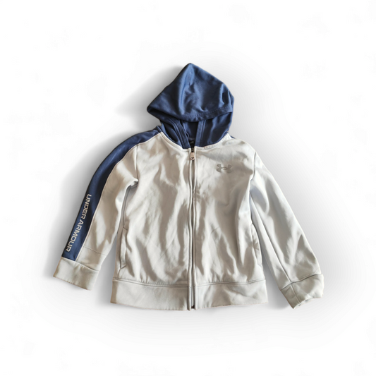 Youth Under Armour Full Zip Hoodie, Grey, Size 4-5 Years