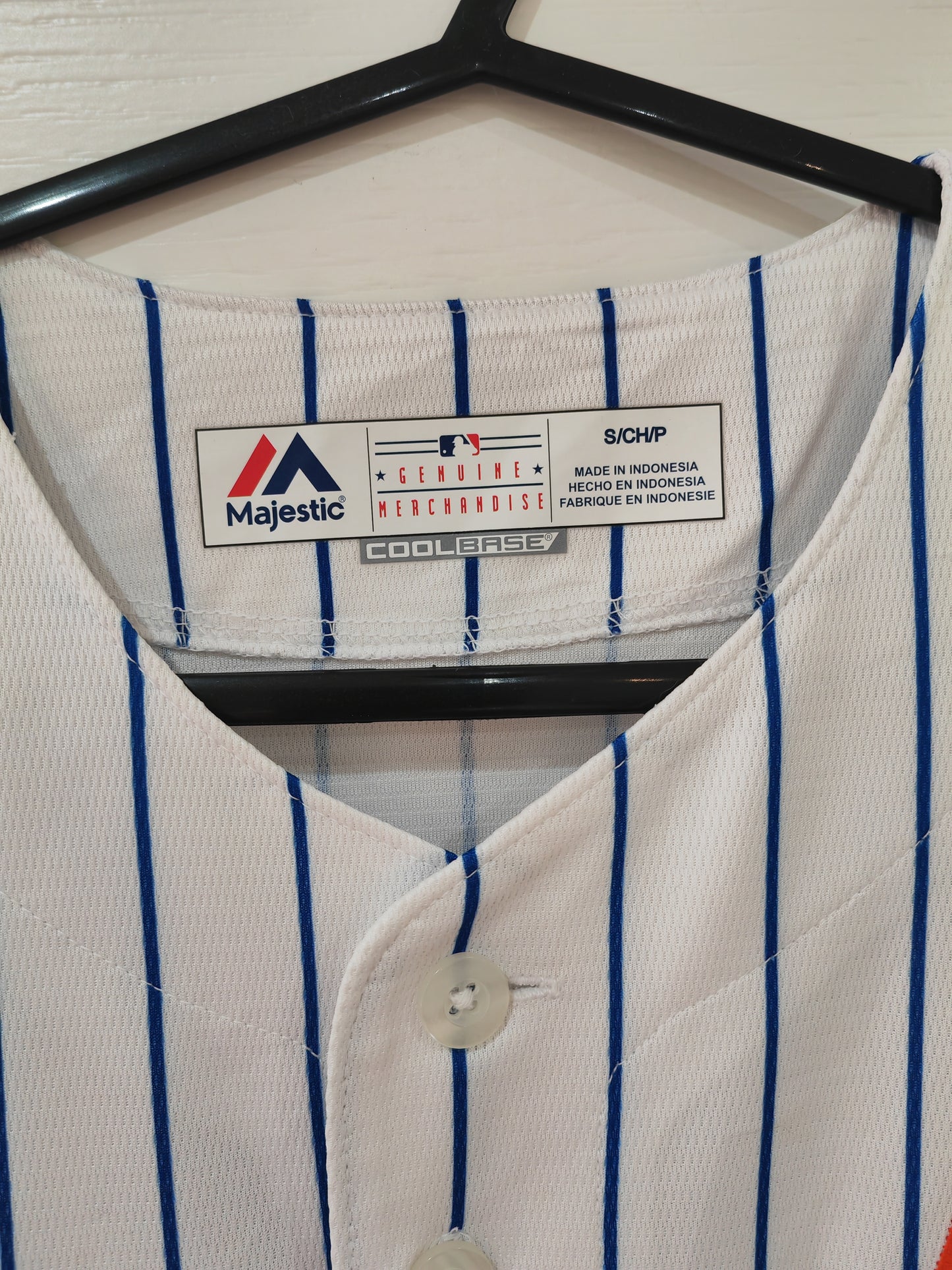 Majestic New York Mets MLB Jersey, White, Size Small
