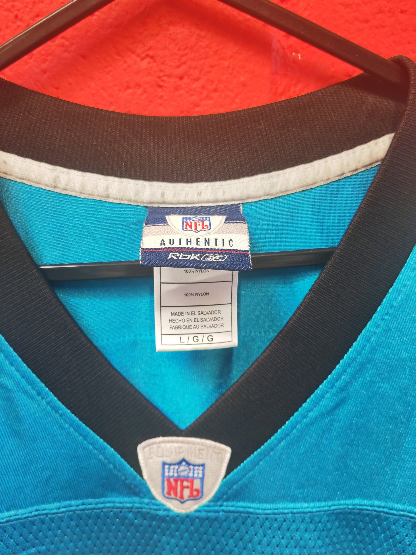Reebok Carolina Panthers NFL Jersey, #89 Smith, Blue, Size Large
