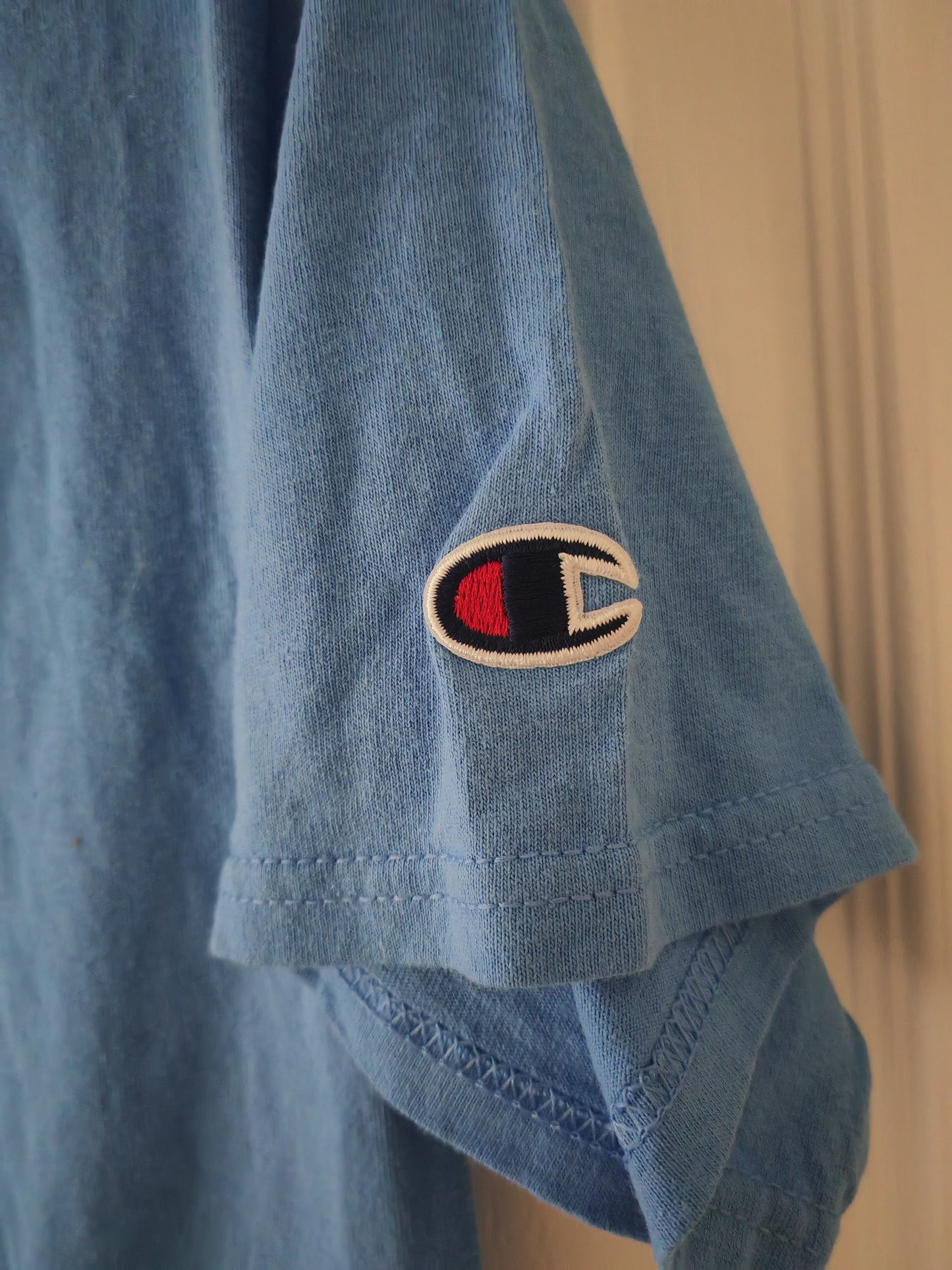 Champion Plain Short Sleeve T Shirt, Blue, Size Small