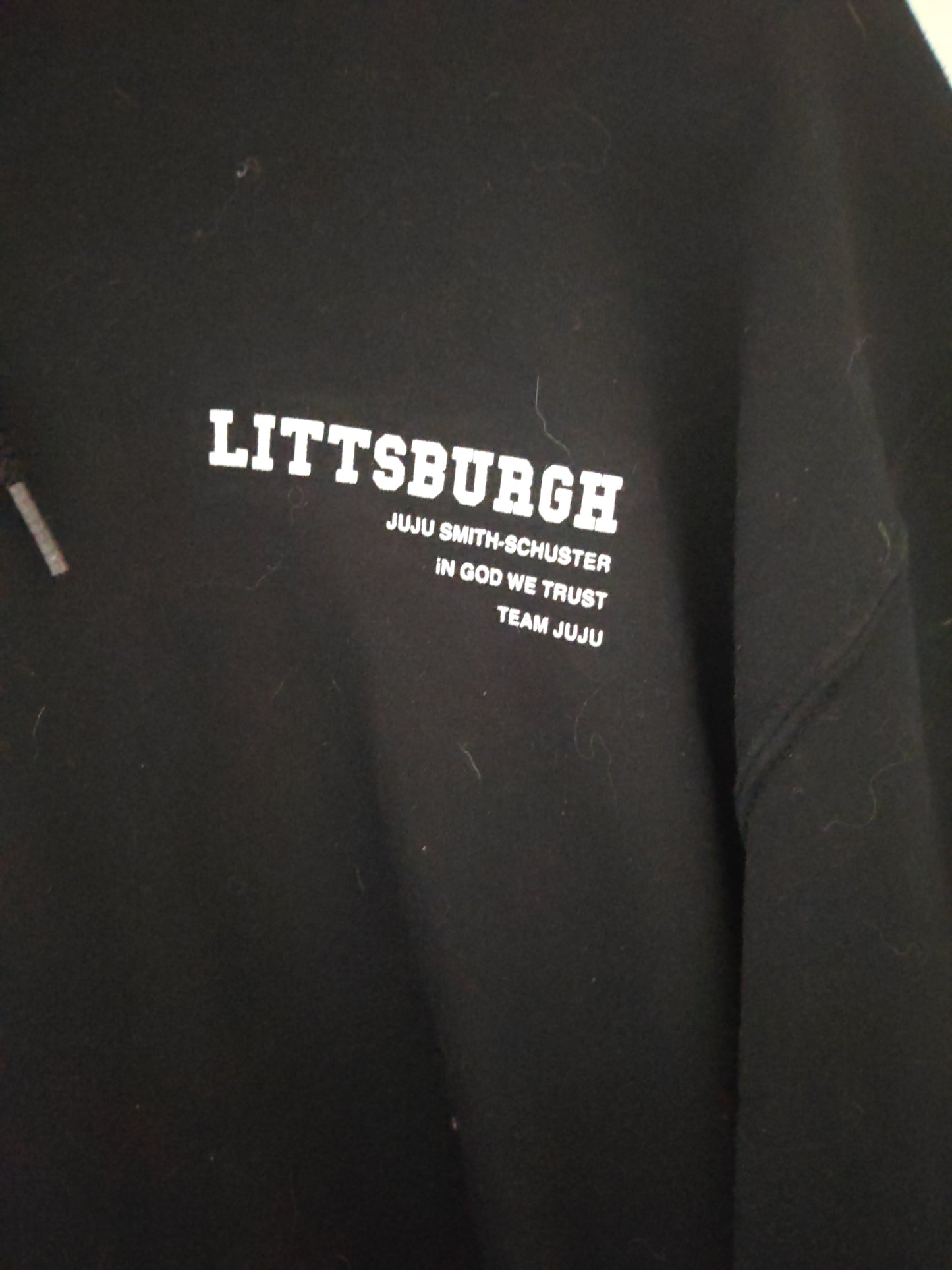 Team JuJu Littsburgh JuJu Smith Schuster Pullover Hoodie, Black, Size Medium