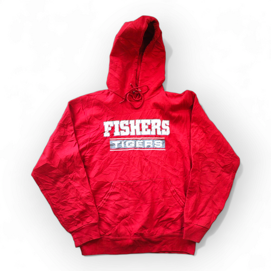 Jerzees Fishers Tigers High School Pullover Hoodie, Red, Size Small