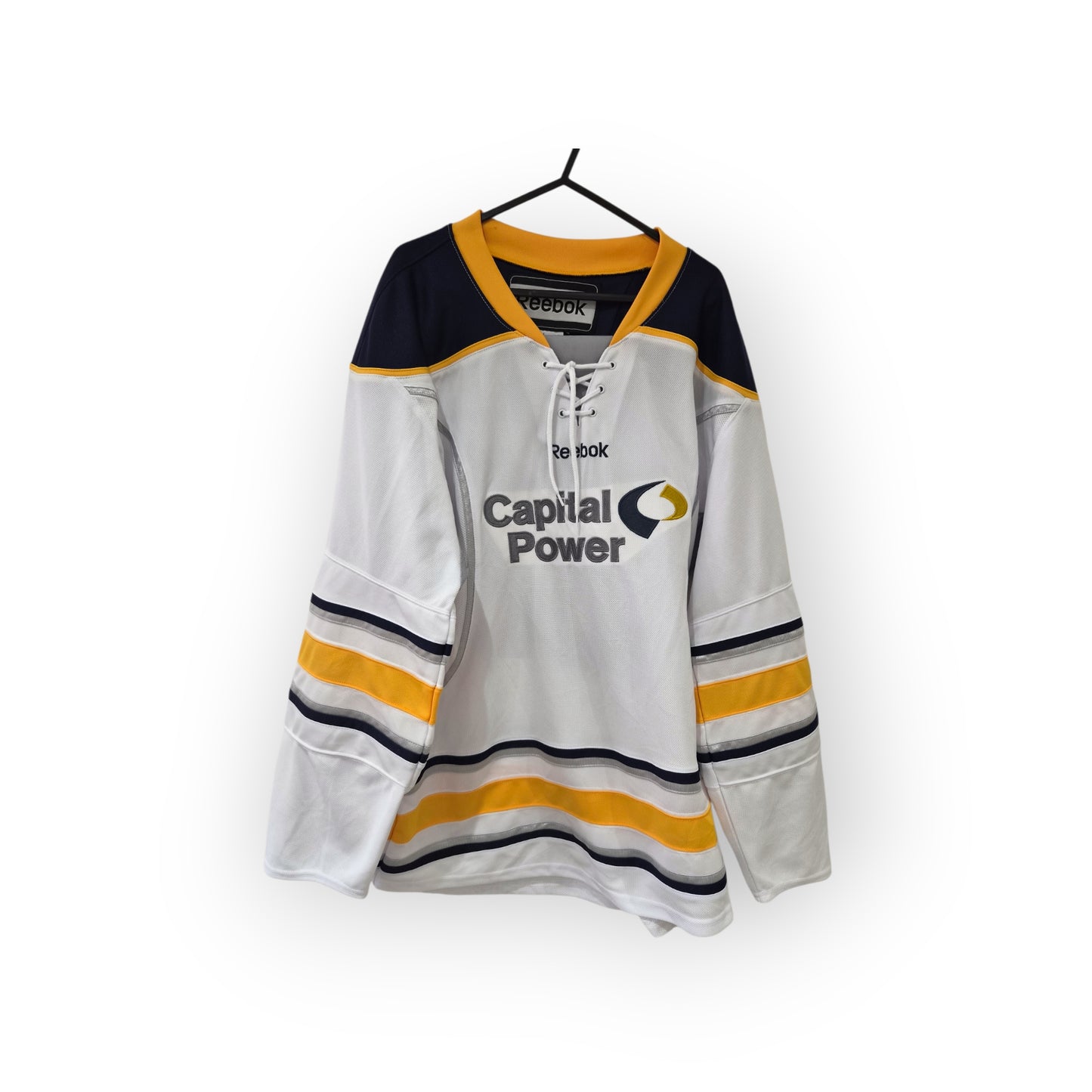 Reebok Ice Hockey Jersey, #32 Hoffe, White, Size Medium