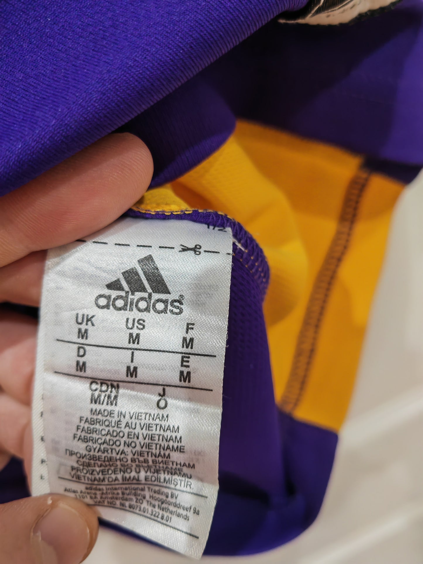 Adidas Los Angeles Lakers NBA Jersey, #24 Bryant, Purple, Size Medium