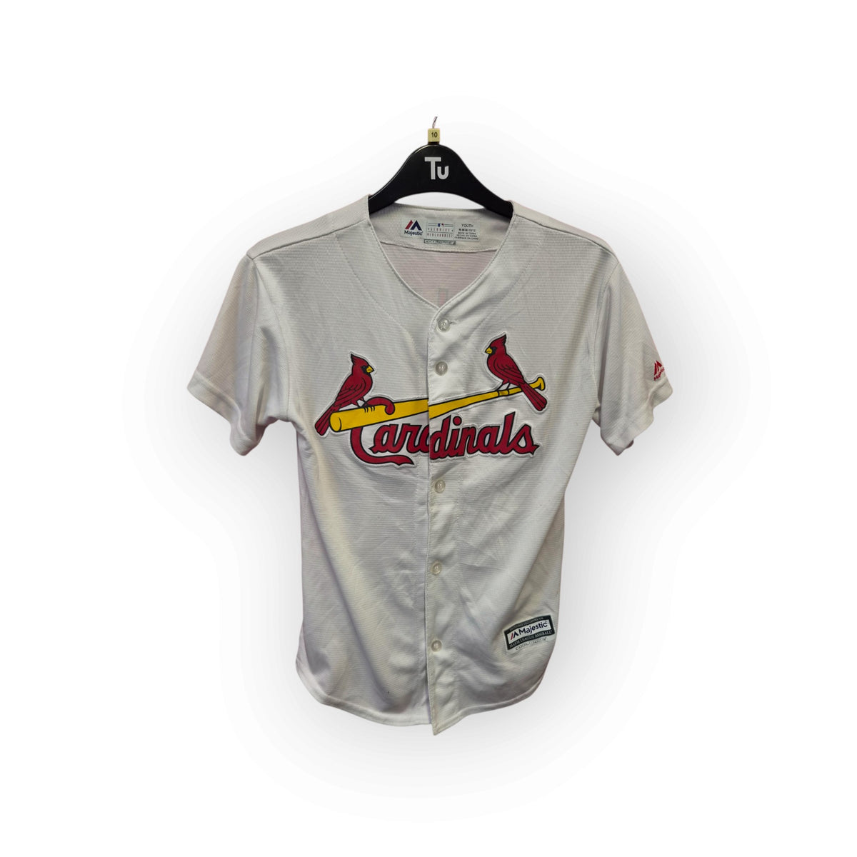 Youth Majestic St Louis Cardinals MLB Baseball Jersey, #4 Molina, White, Size YM