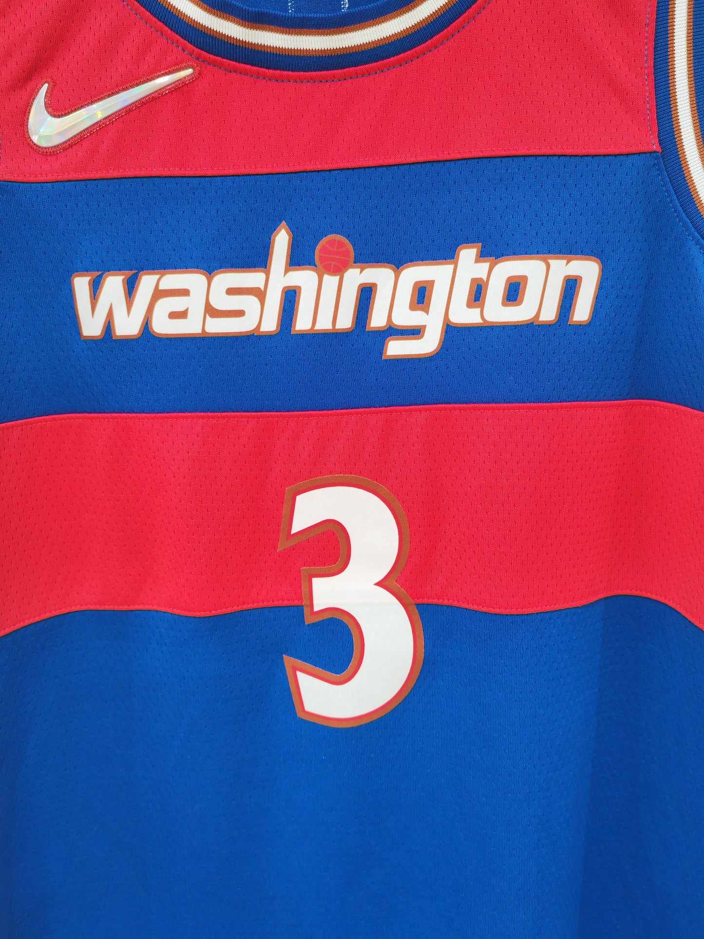 Nike Washington Wizards NBA City Edition Jersey, #3 Beak, Blue/Red, Size Small